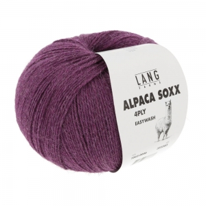 Lang Yarns Alpaca Soxx 4 Fils - Pelote de 100 gr - Coloris 0046 Cyclamen Mélangé
