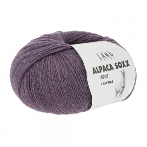 Lang Yarns Alpaca Soxx 4 Fils - Pelote de 100 gr - Coloris 0047 Violet Mélangé