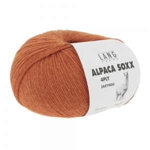 Lang Yarns Alpaca Soxx 4 Fils - Pelote de 100 gr - Coloris 0059 Orange Mélangé