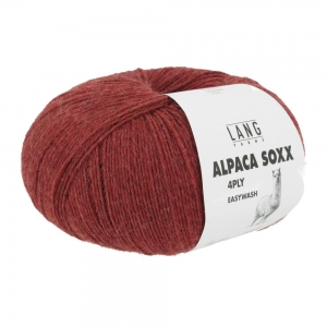 Lang Yarns Alpaca Soxx 4 Fils - Pelote de 100 gr - Coloris 0061 Rouge Mélangé