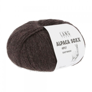 Lang Yarns Alpaca Soxx 4 Fils - Pelote de 100 gr - Coloris 0068 Marron Foncé Mélangé