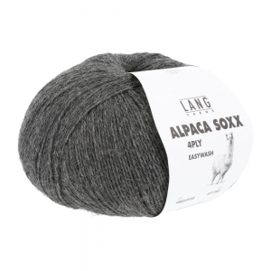 Lang Yarns Alpaca Soxx 4 Fils - Pelote de 100 gr - Coloris 0105 Gris Foncé Mélangé