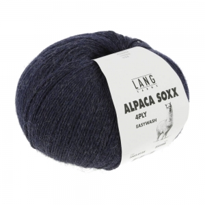 Lang Yarns Alpaca Soxx 4 Fils - Pelote de 100 gr - Coloris 0125 Navy Mélangé