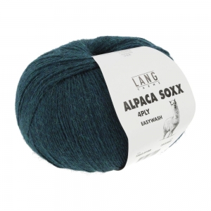 Lang Yarns Alpaca Soxx 4 Fils - Pelote de 100 gr - Coloris 0188 Pétrole Foncé Mélangé