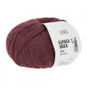 Lang Yarns Alpaca Soxx 6 Fils - Pelote de 150 gr - Coloris 0062 Vineux Mélangé