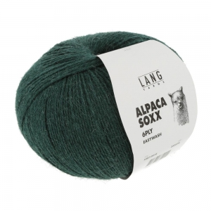 Lang Yarns Alpaca Soxx 6 Fils-6 Ply - Pelote de 150 gr - Coloris 0018 Vert Bouteille Mélangé