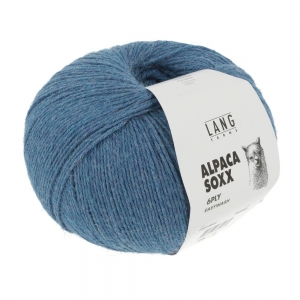 Lang Yarns Alpaca Soxx 6 Fils-6 Ply - Pelote de 150 gr - Coloris 0021 Azur Mélangé