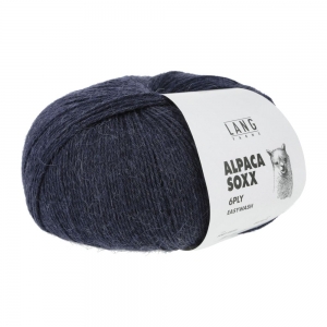 Lang Yarns Alpaca Soxx 6 Fils-6 Ply - Pelote de 150 gr - Coloris 0035 Bleu Marine Mélange