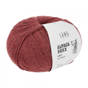 Lang Yarns Alpaca Soxx 6 Fils-6 Ply - Pelote de 150 gr - Coloris 0061 Rouge Mélange