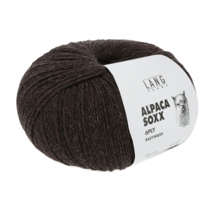 Lang Yarns Alpaca Soxx 6 Fils-6 Ply - Pelote de 150 gr - Coloris 0068 Marron Foncé Mélange