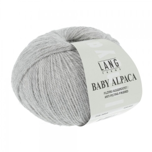 Lang Yarns Baby Alpaca - Pelote de 50 gr - Coloris 0003 Gris Clair Mélangé