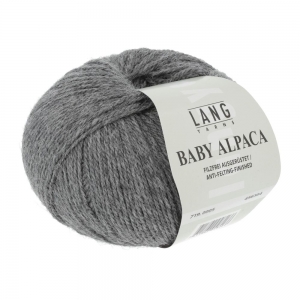 Lang Yarns Baby Alpaca - Pelote de 50 gr - Coloris 0005 Gris Mélangé