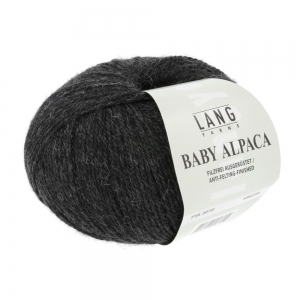 Lang Yarns Baby Alpaca - Pelote de 50 gr - Coloris 0070 Anthracite Mélangé