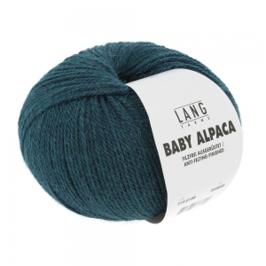 Lang Yarns Baby Alpaca - Pelote de 50 gr - Coloris 0188 Pétrole Foncé Mélangé