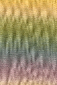 Lang Yarns Baby Cotton Color - Pelote de 50 gr - Coloris 0049 Jaune/Vert/Vieuxrose