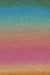 Lang Yarns Baby Cotton Color - Pelote de 50 gr - Coloris 0079 Turquise/Pink/Jaune
