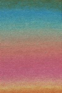 Lang Yarns Baby Cotton Color - Pelote de 50 gr - Coloris 0079 Turquise/Pink/Jaune