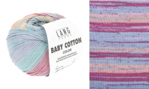 Lang Yarns Baby Cotton Color - Pelote de 50 gr - Coloris 0146 Lilas/Baie/Apricot