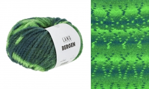 Lang Yarns Bergen - Pelote de 50 gr - Coloris 0002 Vert/Bleu