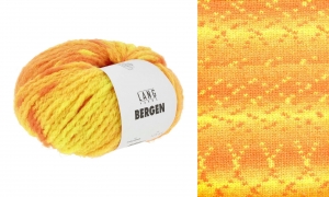 Lang Yarns Bergen - Pelote de 50 gr - Coloris 0005 Orange Neon/Jaune Neon