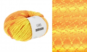 Lang Yarns Bergen - Pelote de 50 gr - Coloris 0005 Orange Neon/Jaune Neon