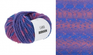 Lang Yarns Bergen - Pelote de 50 gr - Coloris 0007 Bleu/Pink