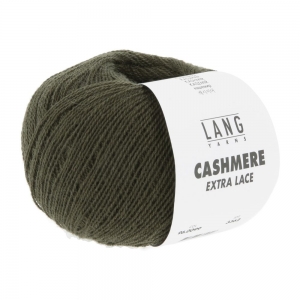 Lang Yarns Cashmere Extra Lace - Pelote de 25 gr - Coloris 0099 Vert Armée