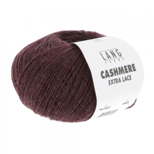 Lang Yarns Cashmere Extra Lace - Pelote de 25 gr - Coloris 0262 Rouge Vin Mélangé