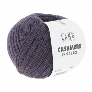 Lang Yarns Cashmere Extra Lace - Pelote de 25 gr - Coloris 0290 Violet Foncé Mélangé