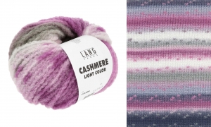 Lang Yarns Cashmere Light Color - Pelote de 25 gr - Coloris 0004 Pink/Gris/Noir