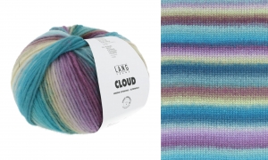 Lang Yarns Cloud - Pelote de 100 gr - Coloris 0019 Pétrole/Turquoise/Violet/Vert Clair