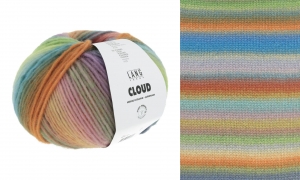 Lang Yarns Cloud - Pelote de 100 gr - Coloris 0021 Bleu/Orange/Vert/Rose