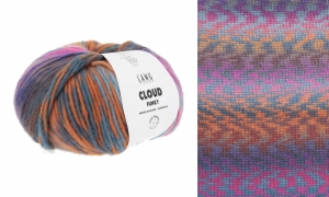 Lang Yarns Cloud Funky - Pelote de 100 gr - Coloris 0025 Hot Pink/Océan/Orange/Pétrole