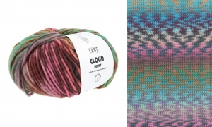 Lang Yarns Cloud Funky - Pelote de 100 gr - Coloris 0026 Turquoise/Lavande/Rose/Vert