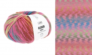Lang Yarns Cloud Funky - Pelote de 100 gr - Coloris 0027 Rose/Bleu/Vert Clair/Fuchsia