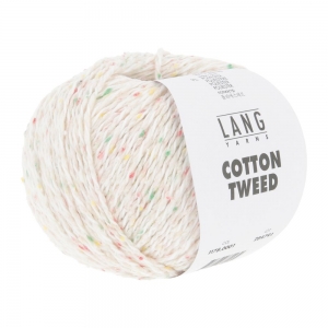 Lang Yarns Cotton Tweed - Pelote de 50 gr - Coloris 0001 Blanc