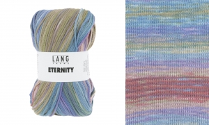 Lang Yarns Eternity - Pelote de 100 gr - Coloris 0004 Pervenche/Bleu/Baie/Olive