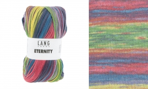 Lang Yarns Eternity - Pelote de 100 gr - Coloris 0007 Saumon/Rouge/Jaune/Bleu