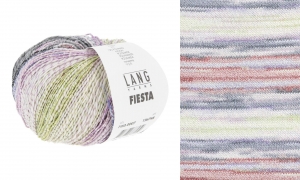 Lang Yarns Fiesta - Pelote de 50 gr - Coloris 0007 Rouge/Lilas/Gris/Vert Clair