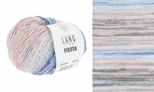 Lang Yarns Fiesta - Pelote de 50 gr - Coloris 0009 Bleu/Rose/Gris Foncé/Violet