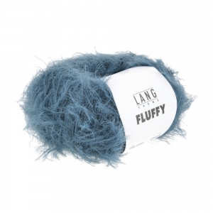 Lang Yarns Fluffy - Pelote de 50 gr - Coloris 0010 Bleu Acier