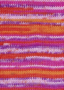 Lang Yarns Handarbeitsgarn Color - Pelote de 50 gr - Coloris 0060 Rouge Imprimé