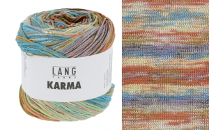 Lang Yarns Karma - Pelote de 100 gr - Coloris 0004 Orange/Bleu/Vert