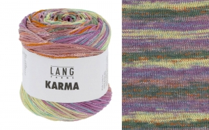 Lang Yarns Karma - Pelote de 100 gr - Coloris 0006 Lilas/Turquoise/Lémon