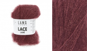 Lang Yarns Lace Lamé - Pelote de 25 gr - Coloris 0062 Rouge Vin