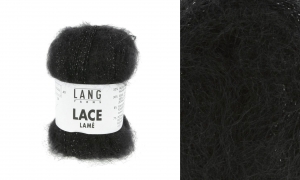 Lang Yarns Lace Lamé - Pelote de 25 gr - Coloris 0104 Noir-Argent