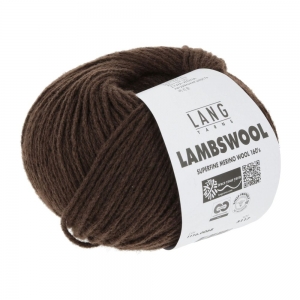 Lang Yarns Lambswool - Pelote de 50 gr - Coloris 0068 Brun Foncé Mélangé