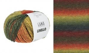 Lang Yarns Linello - Pelote de 100 gr - Coloris 0055 Vert/Rouge/Jaune