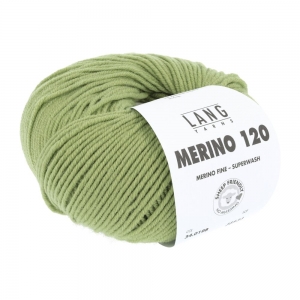 Lang Yarns Merino 120 - Pelote de 50 gr - Coloris 0198 Olive Clair