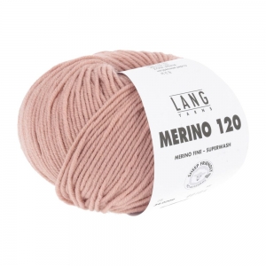 Lang Yarns Merino 120 - Pelote de 50 gr - Coloris 0209 Poudre Rose
